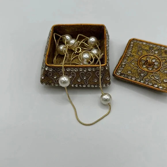 Long Pearl Layer with Gold Necklace 35” - Picture 5 of 5